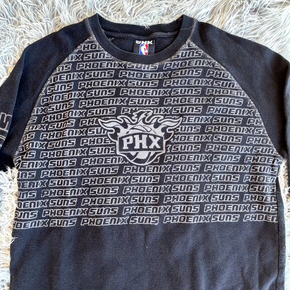 UNK NBA Phoenix Suns Logo Raglan Sleeve Thermal Pullover Shirt Mens M Cotton - Picture 1 of 7